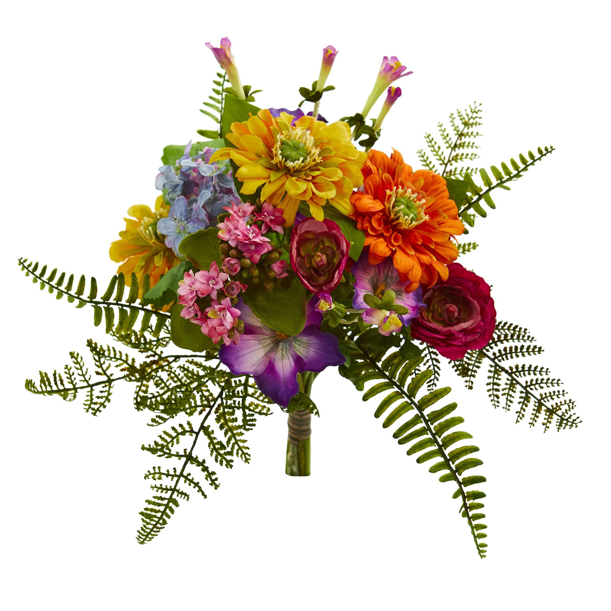 13" Mixed Flowers Bush, 2ct.